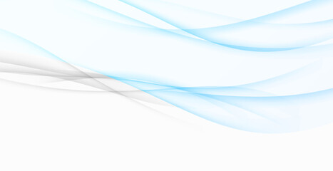Blue soft blue lines background with elegant grey swoosh lines border. Vector illustration