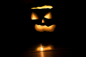 Halloween made with pumpkin and candle