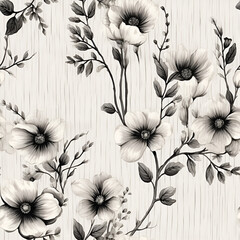seamless background with flowers,AI generated
