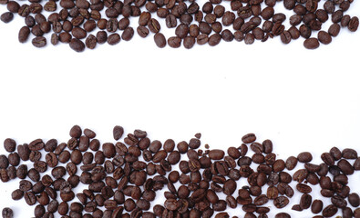 Coffee beans. Isolated on a white background with copy space