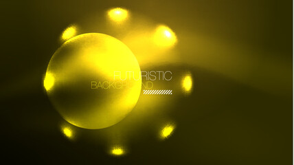 Neon glowing circles, magic energy space light concept, abstract background wallpaper design