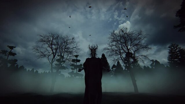Forest Ritual Horror Scene animation