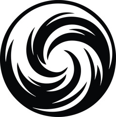 Tornado Eye Logo Monochrome Design Style