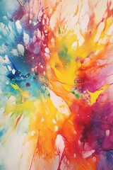 abstract watercolor paint splashes on canvas, created with generative ai
