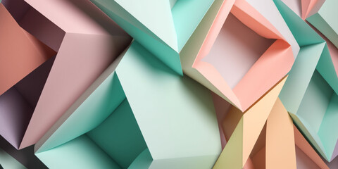 Abstract pastel color paper geometry composition background