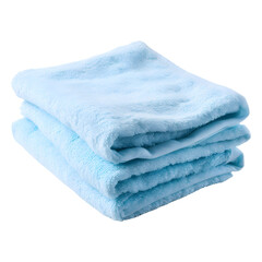 folded blue towels