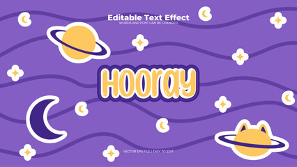 Hooray purple editable text effect