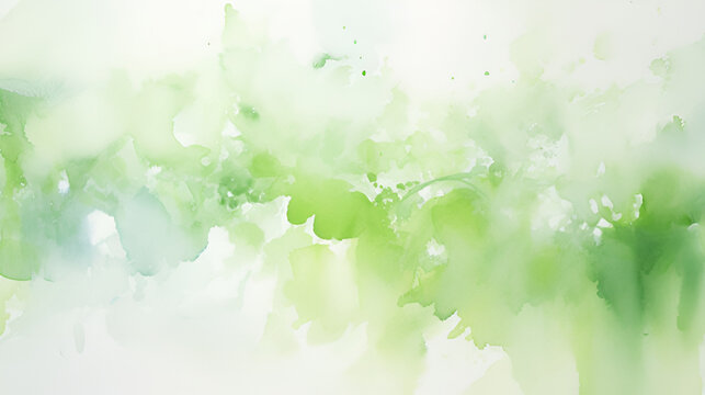 green abstract watercolor hand painted background imge | Generative AI