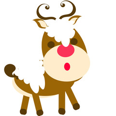 Merry Christmas with cute Reindeer character icon clipart cartoon