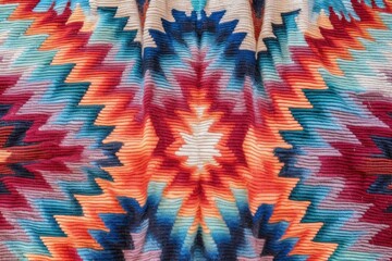 close-up of colorful navajo rug patterns and textures, created with generative ai - obrazy, fototapety, plakaty