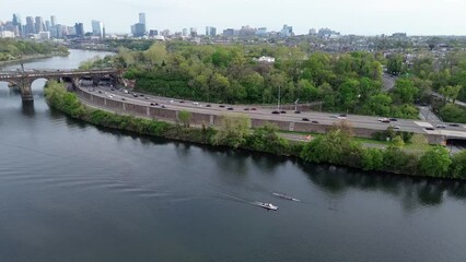 Schuylkill River and highway i76