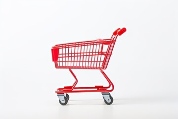 Shopping trolley cart isolated on white background