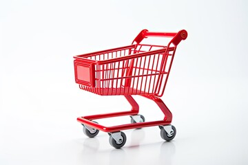 Shopping trolley cart isolated on white background