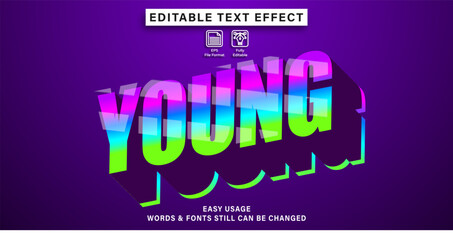 editable text effect young