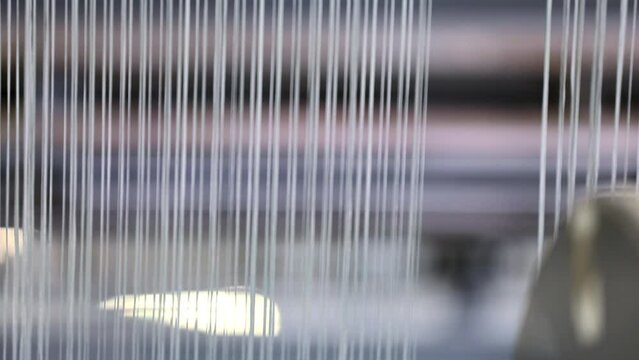 Geo synthetic mesh manufacturing in automated machine, plastic thread manufacturing.