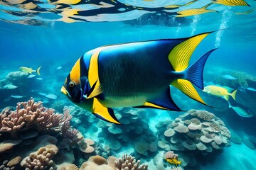 Fototapeta na wymiar coral reef and fish Created using generative AI tools