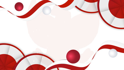 Independence Day Indonesia flag ribbon landscape background