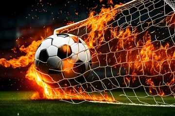 soccer ball in flames