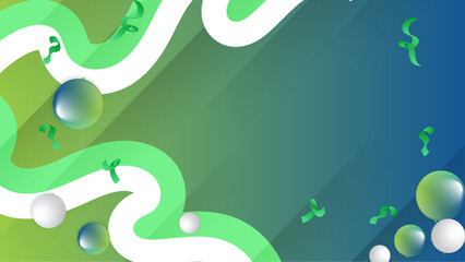 Template of greeting card, banner with lettering of Happy Independent Day Waving Indonesia flags isolated on green background. vector illustration