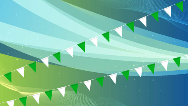 Green and white vector background with wave and space for ext