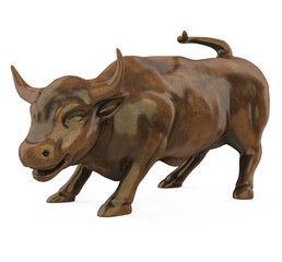 Bull Statue Isolated