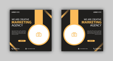 Corporate and digital business marketing promotion post design or social media banner minimal and modern