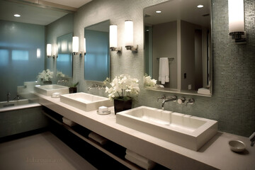 Fototapeta na wymiar bathroom interior with bathtub