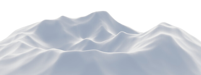 3D render snow mountain. White  terrain. Cold environment.