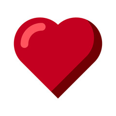 Red heart isolated on white background