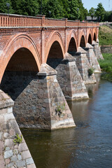 The Old Brick Bridge in across the Venta river is the longest bridge of this kind of road bridge in Europe. Kuldīga, Latvia