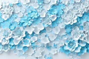 blue and white  leaves and branches on the wall beautiful background 
Created using generative AI tools