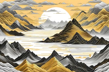 Fototapeta na wymiar landscape with mountains Created using generative AI tools