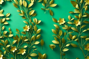 flowers on the branches of a tree on wall  Created using generative AI tools
