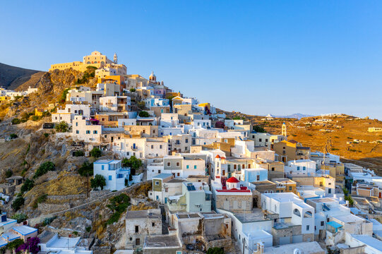 Ermoupoli - Ano Syros catholic fief Saint-Georges cathedral. It is the cathedral of the Roman Catholic Diocese located in the town of Ano Syros, on the island of Syros, Cyclades Greece 