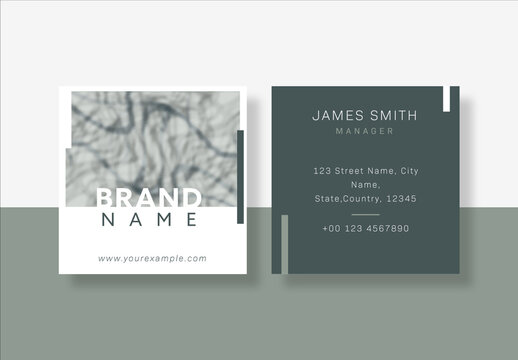 Creative Business Card Design with Double-Side in Square Shape.