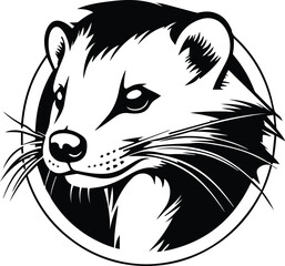 Fototapeta na wymiar Weasel Logo Monochrome Design Style