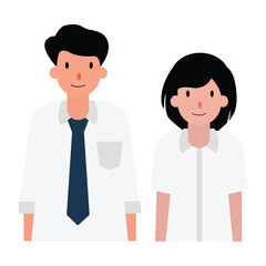 student. male student. female student. for business desires of the scene. vector. university. uniforms for student. vector for school. vector for university. characters isolated.