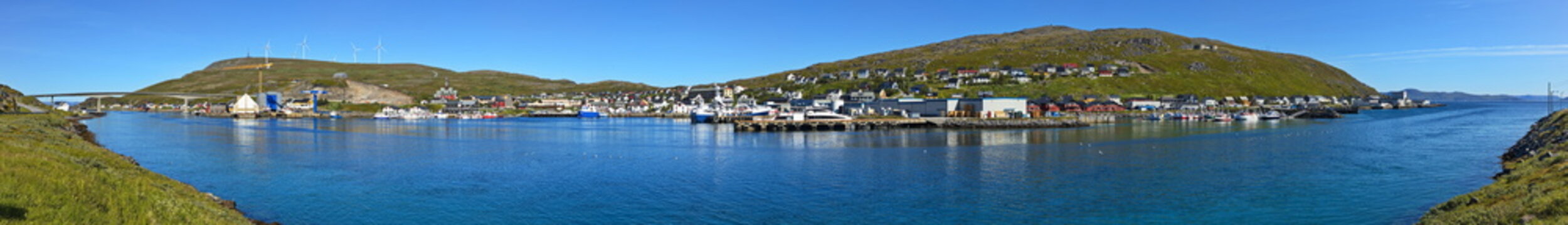Panoramic view of Havoysund, Troms og Finnmark county, Norway, Europe
