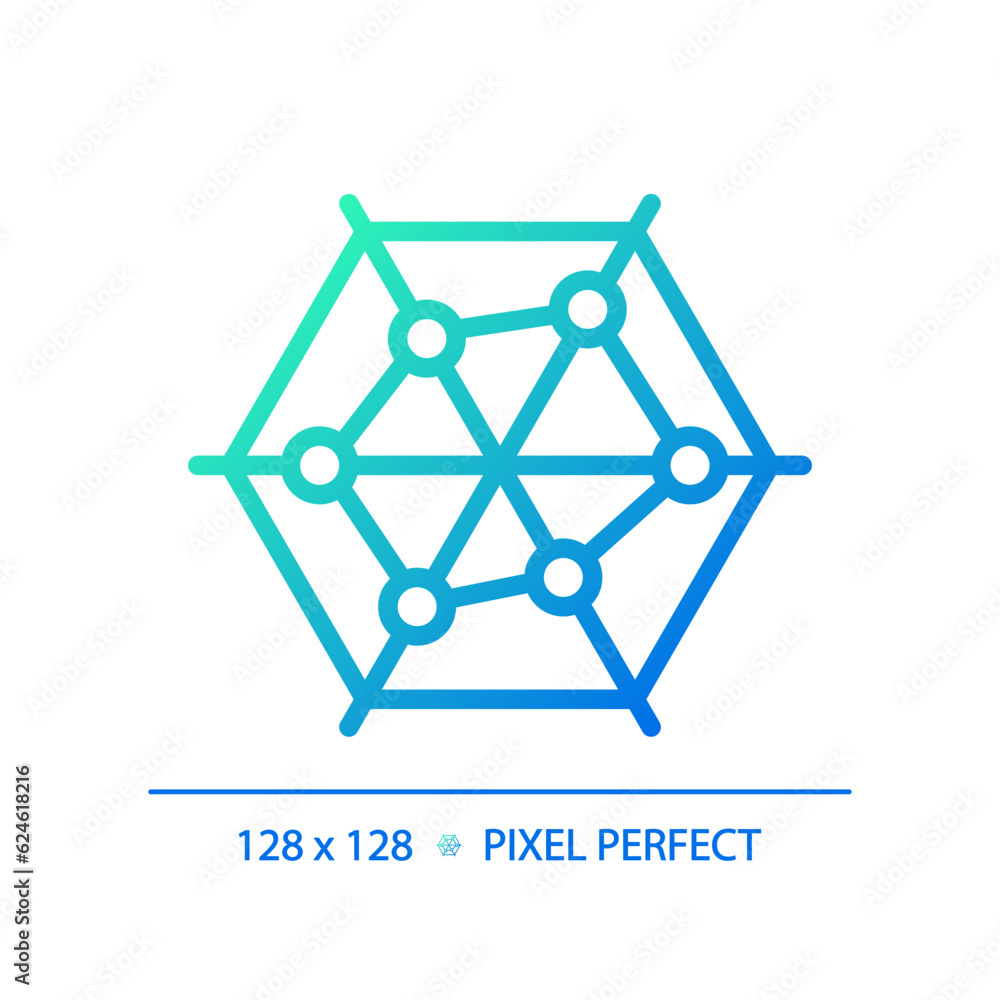 Aufkleber radar chart gradient linear vector icon. spider diagram. competitor analysis. performance review. ga