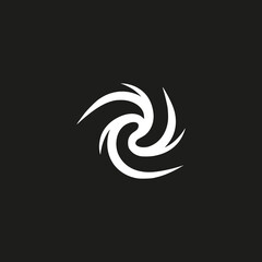 Obraz premium simple black white spiral logo vector illustration template design