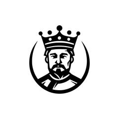 simple king man food restaurant logo vector illustration template design