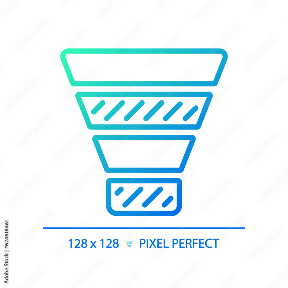Poster funnel chart gradient linear vector icon. lead generation. marketing research. conversion optimizati