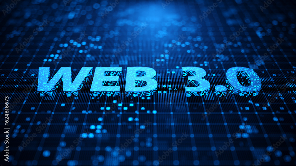 Poster web 3.0 internet business technology, decentralized system concept