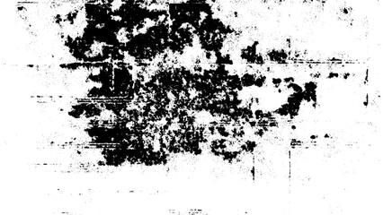 black chaotic spots texture background. Dust, rubbish, dirt isolated on white background.