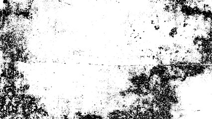 BLACK  chaotic spots texture background. Dust, rubbish, dirt isolated on white background. 
