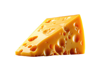 Sliced of cheese isolated on transparent background. Generative Ai
