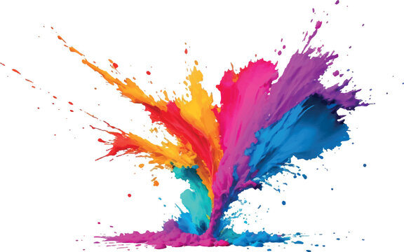 Abstract ink splash background set. Colorful paint splatter