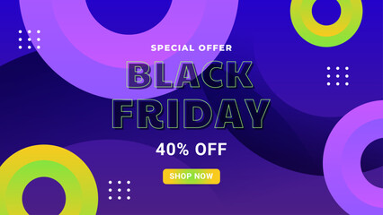 Cool trendy sale stickers for business. Black Friday sale. Geometric elements for a store sale, online promotion or social media posts.