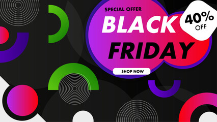 Black Friday Sale, banner design template, discount tag, final season offer, vector illustration