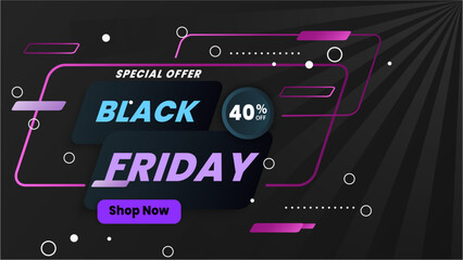 Flat black friday background. Special offer big sale.